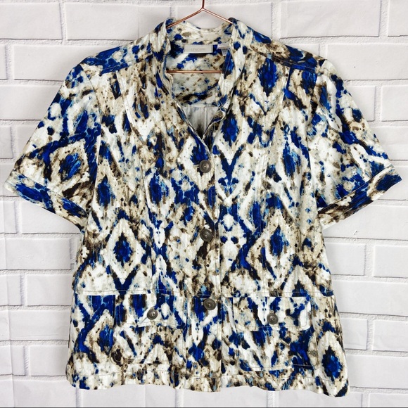 Chico's Jackets & Blazers - Chico’s ikat blazer jacket short sleeve large 12